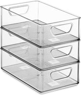 Set of 6 Refrigerator Organizer Clear Plastic Bins